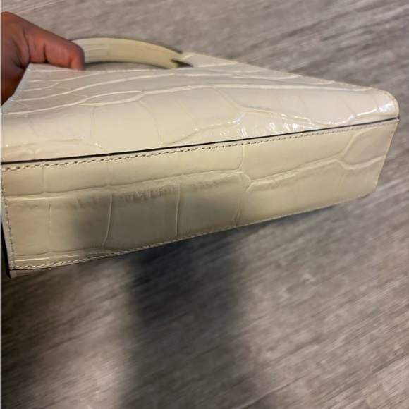 NWOT Staud Rey Croc Leather Bag in Cream - Picture 7 of 9